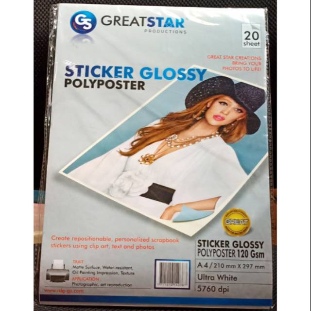 Sticker Glosy Polyposter greatstar A4/20-1