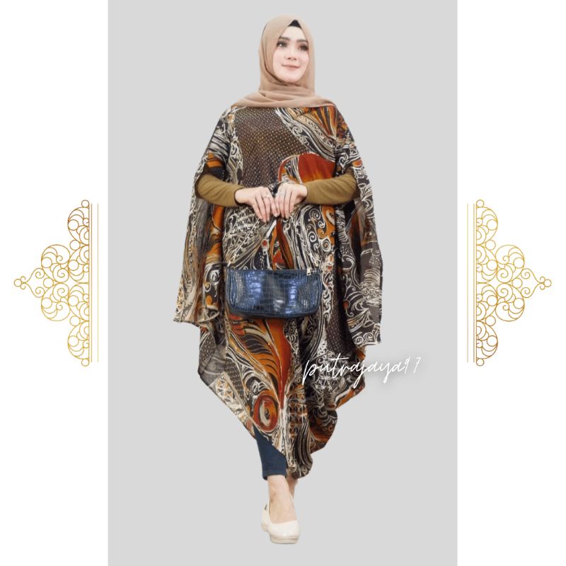 Kaftan Batik Wanita Modern Baju Kaftan Batik Kondangan Wanita Modern Jumbo KHAJA 14