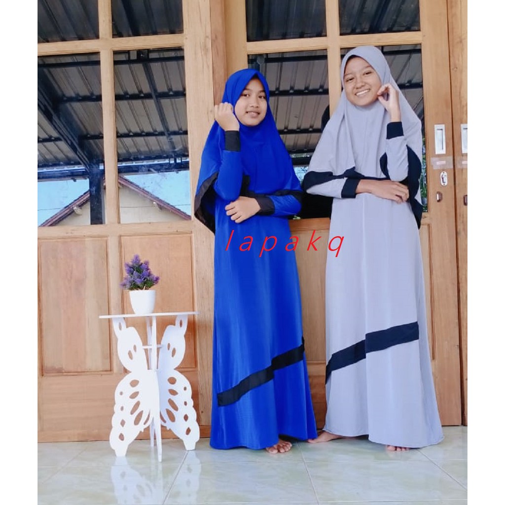 Gamis NANDIA set jersey gamis remaja gamis Tanggung baju gamis muslim SYARI Usia 8-14Tahun