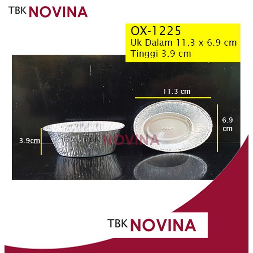 OX-1225 ALUMINIUM FOIL KOTAK WADAH CUP KOTAK MENTAI MACARONI SPAGHETI LASAGNA PASTEL TUTUP