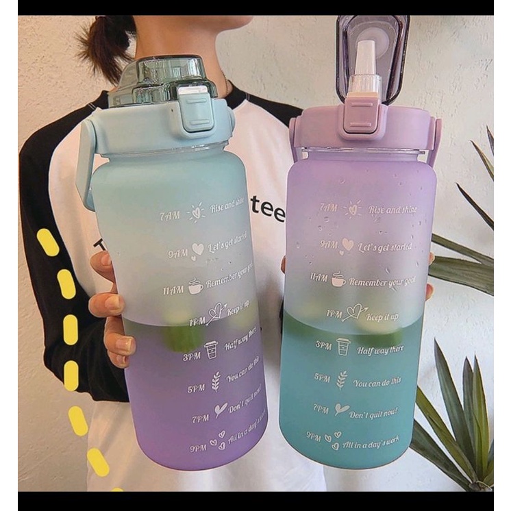 botol minum 2 liter viral warna gradasi motivasi