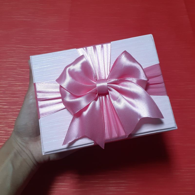 Kotak Kado Soft Pink Bisa Reques Warna Lain / Ukuran / Pita / Silakan Chat SIZE DOMPET