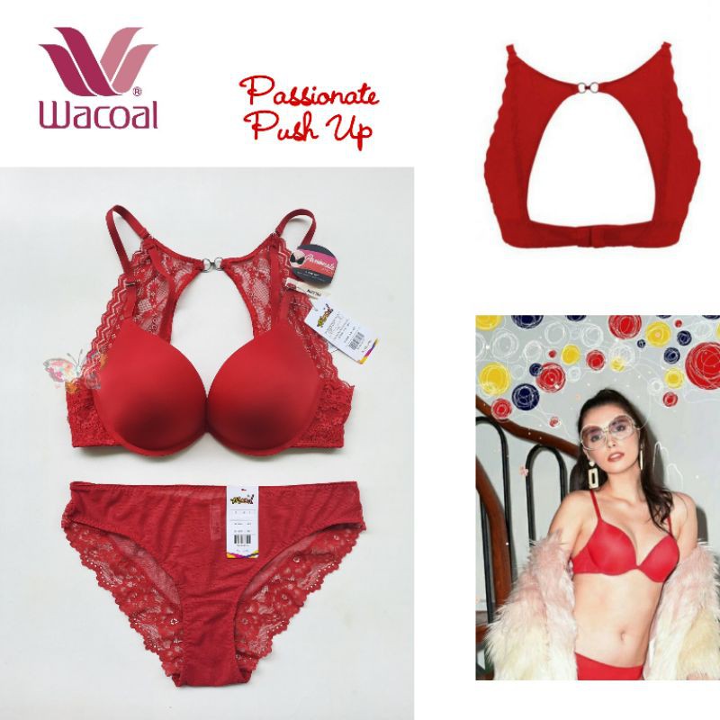 [GRIYA HAPSARI] Bra WACOAL & Panty WACOAL Mood Lace Passionate Push Up WCL