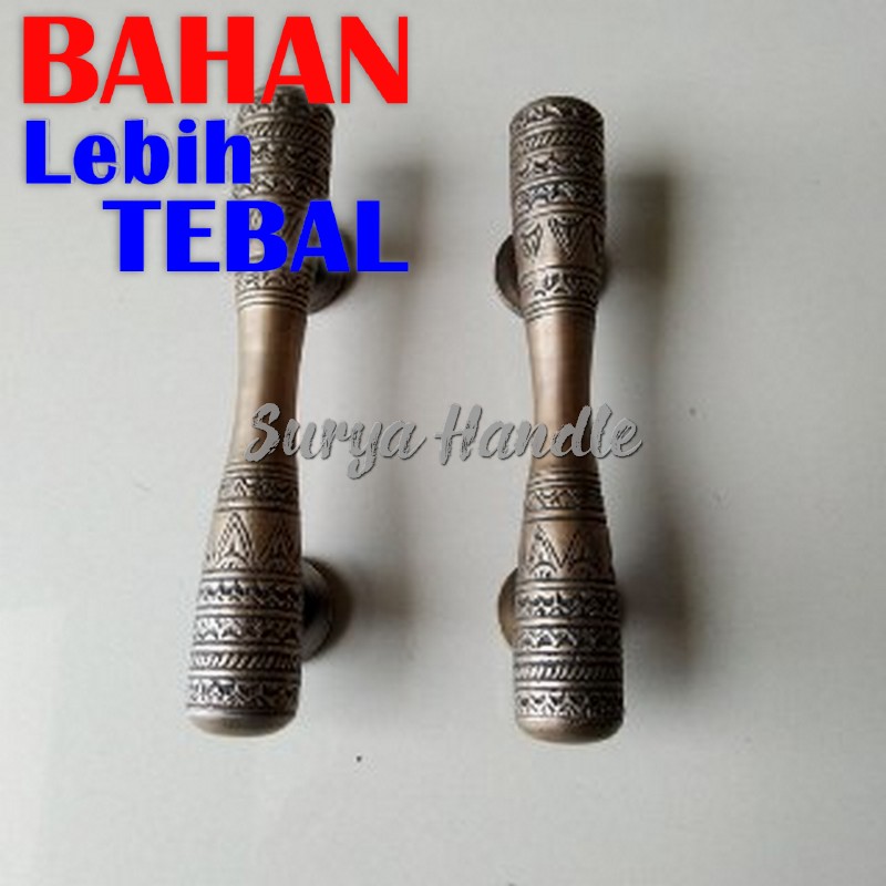 Handle Pintu Rumah 25Cm Godo Ukir Kecil Tarikan Gagang Pintu Kuningan