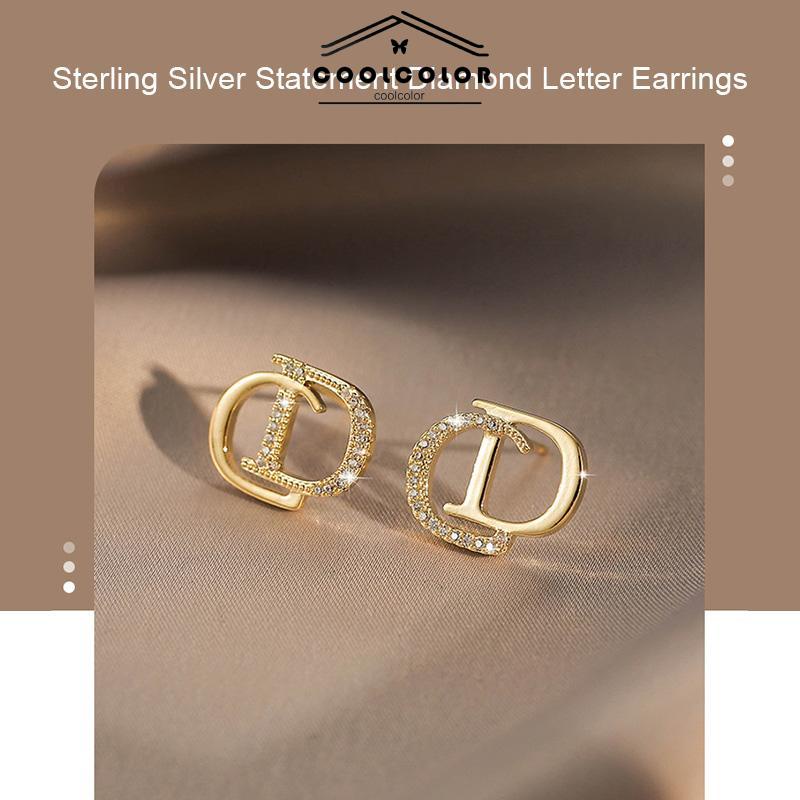 COD 925 Perak Personalised berlian litto anting -anting niche desain anting -anting waktu sederhana- cl