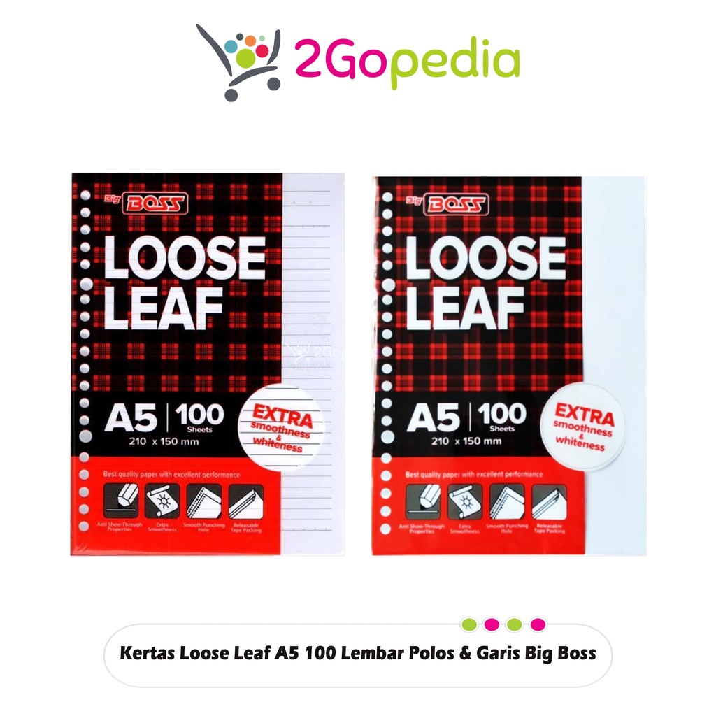 

Grosir Kertas Loose Leaf A5 100 Lembar Polos & Garis Big Boss