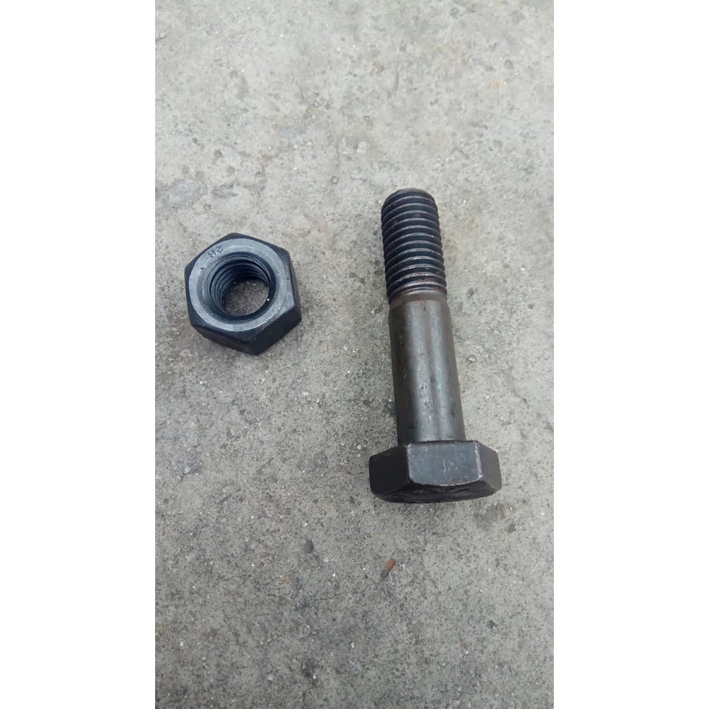 Baut Mur Baja Hitam HTB A325 16 mm x70 mm