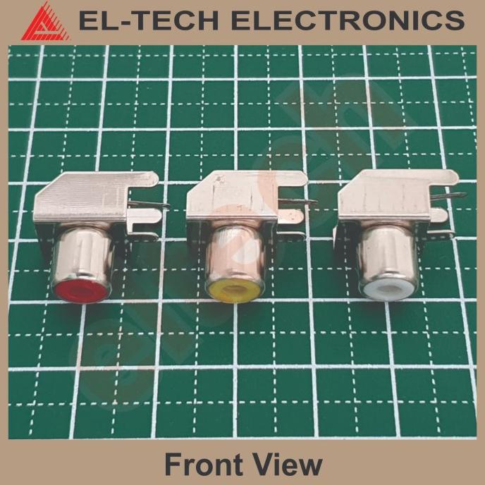 RCA Socket Soket PCB Mount Right Angle Siku Female Yellow Kuning elt3ch