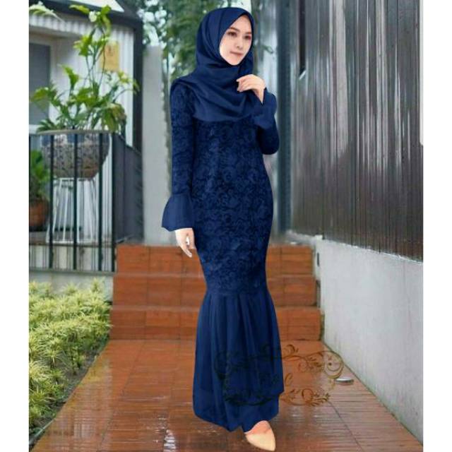 DRESS BRUKAT BAJU KONDANGAN STELLA DRESS MUSLIM BUSANA WANITA PARTY DRESS DUYUNG MERMAID CHRISTALIA