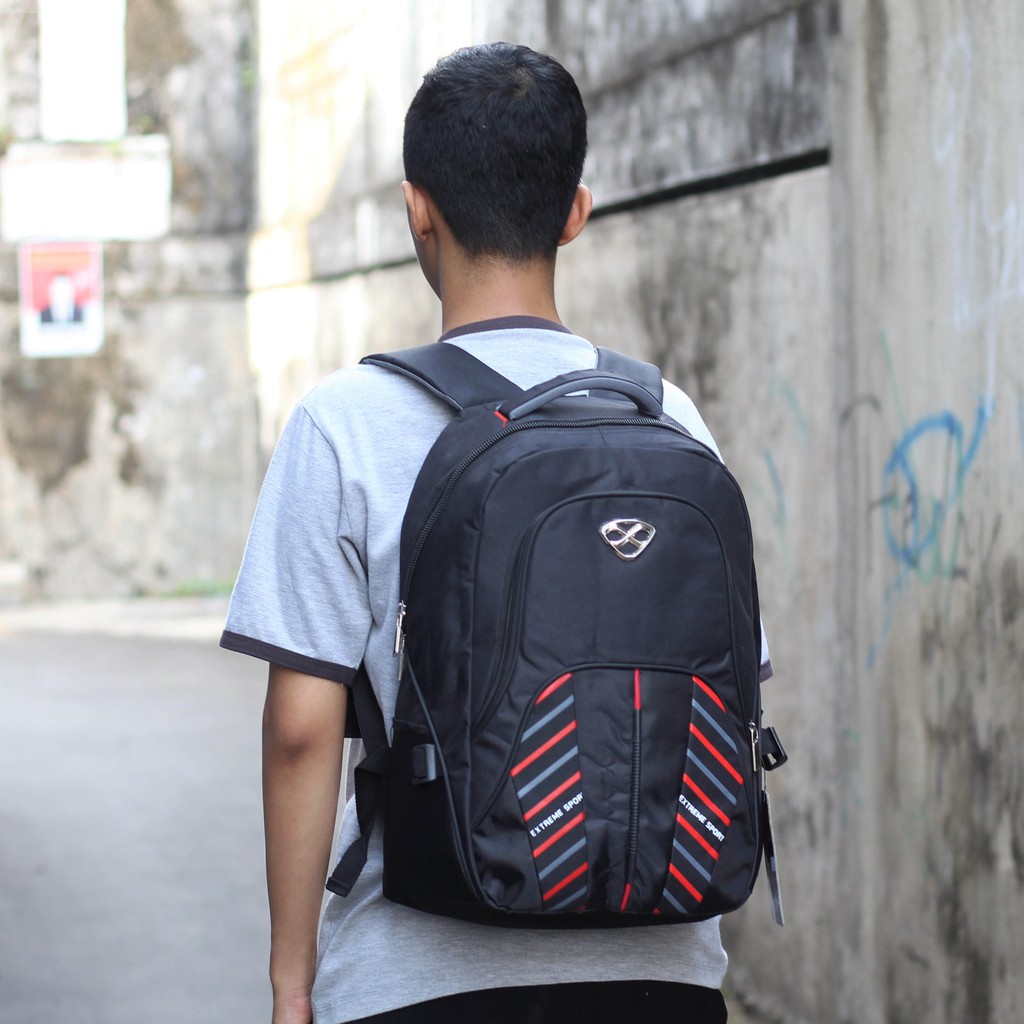 Tas Ransel Extreme Distro Sekolah Cowok Pria SMP SMA Backpack Laptop Kerja Kuliah Multifungsi Keren