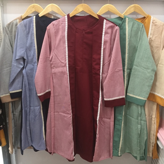 TUNIK POLOS KOMBINASI GARIS