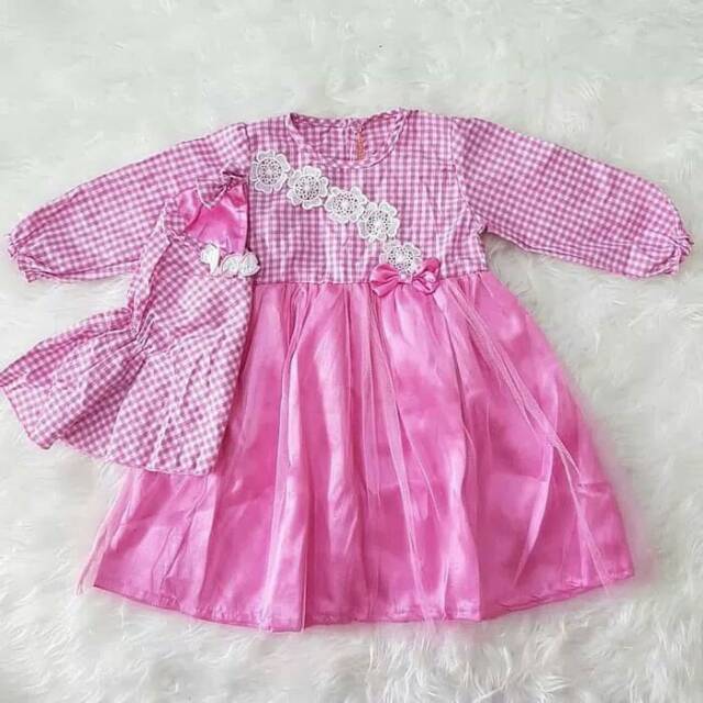 Gamis Anak "Bunga" Set Jilbab