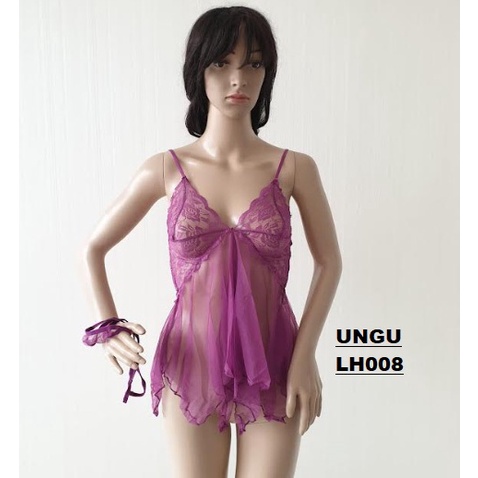 Baju tidur Leddish lingerie backless tipis impor