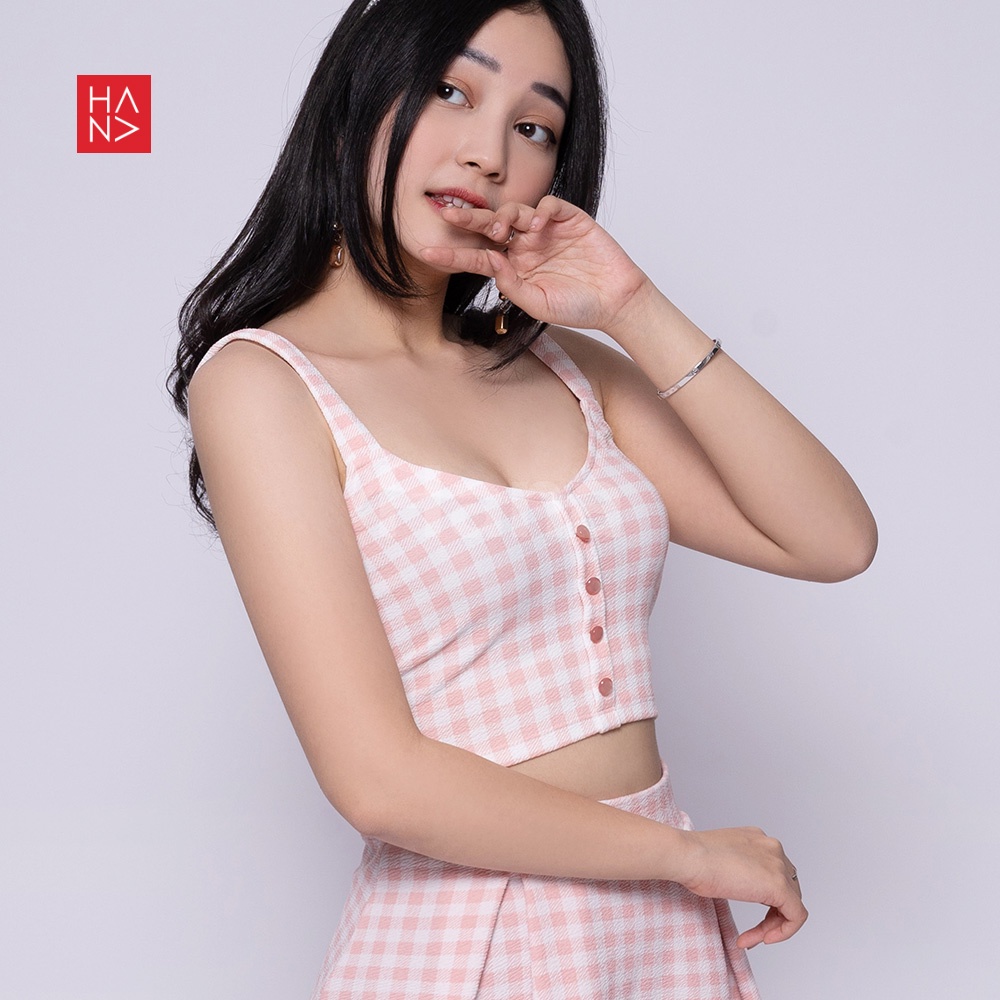 Hana Fashion - Gemini Checkered Pastel Tank Top / Korean Tank Top - TT336