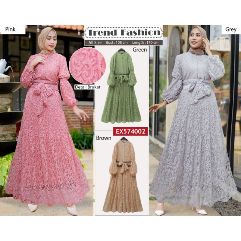 Gamis Extu Brokat Balon 574002