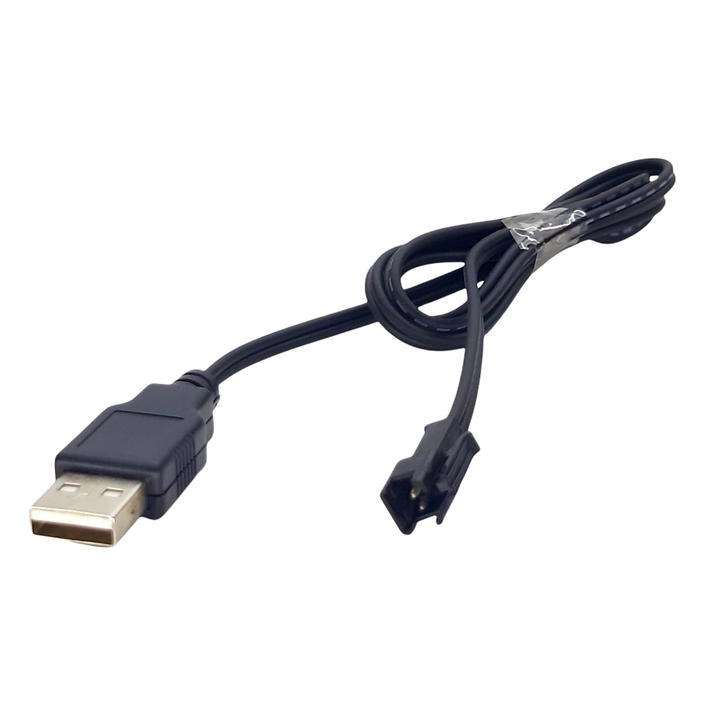 Kabel Cas Mobil RC Model USB Soket Hitam 2Pin Panjang Kabel 50Cm
