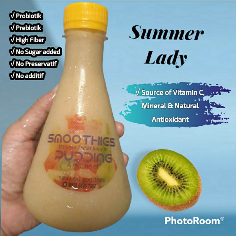 

ACBL Smoothies Puding Jus Fermentasi Buah Kiwi ( Summer Lady ) 350 ml, Pengganti Nasi