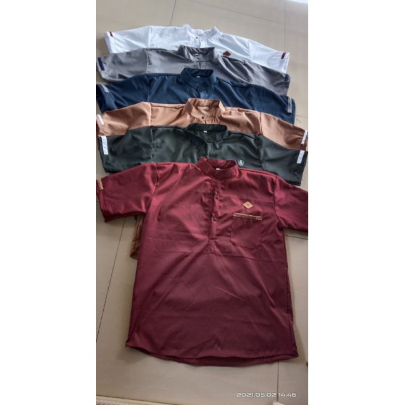 [HANYA DISHOPEE] Baju Koko Muslim//Koko Kurta Lengan Pendek Remaja Dewasa//Bahan Toyobo