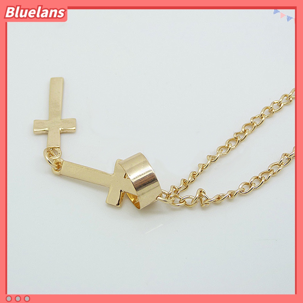 Bluelans 1Pc Ear Cuff Cross Dangle Versatile Alloy Women Fashion Punk Ear Crawler for Women