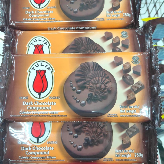 

Ht6362D Tulip Dark Chocolate Cokelat Hitam Compound Baking Masak 250 Gr Ht5