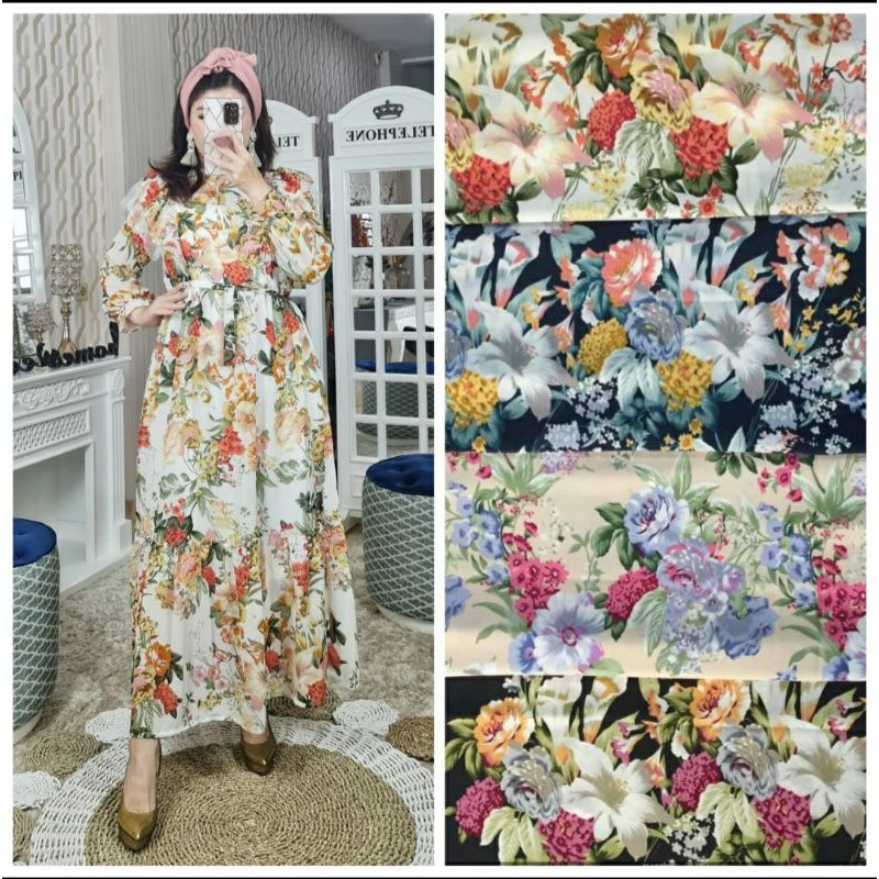 #853 Mewah Kriwil Gamis Ceruty Import By. Meijiwang Premium Murah Gamis