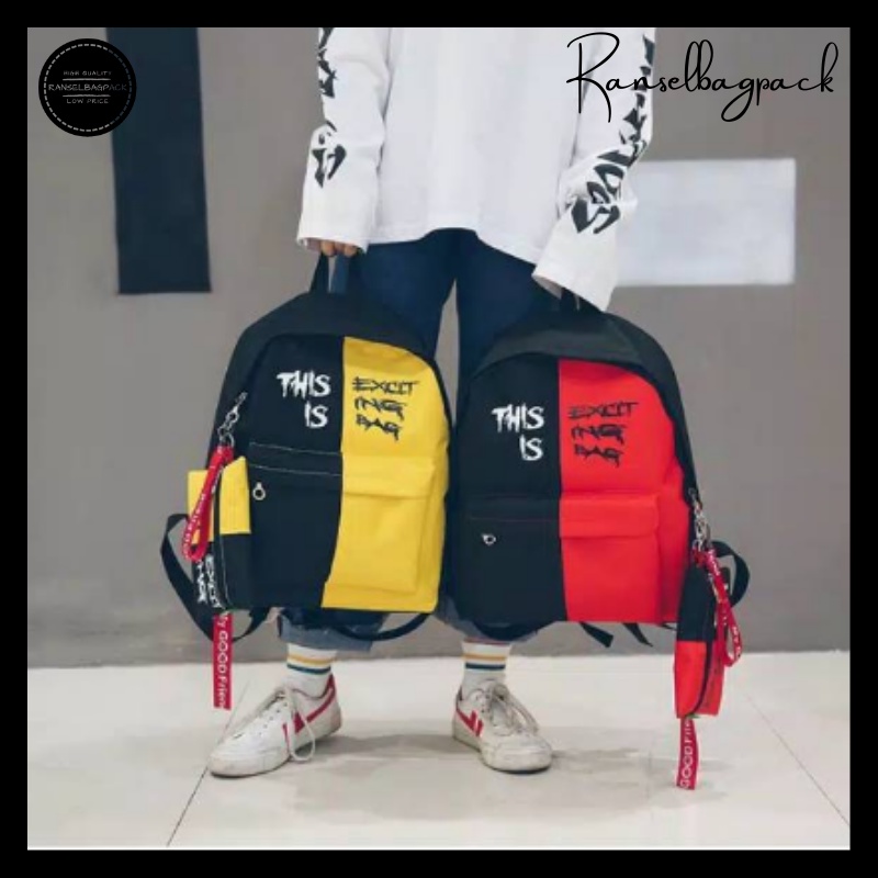 Tas Ransel Pria - Tas Sekolah Kuliah Kerja Traveling Backpack Punggung Bahu Model Korea Fashion Terbaru Termurah Kekinian Kualitas Premium Import Lokal Original Casual Simpel Elegan Stylish Remaja Dewasa Unisex Laki-laki Cowok