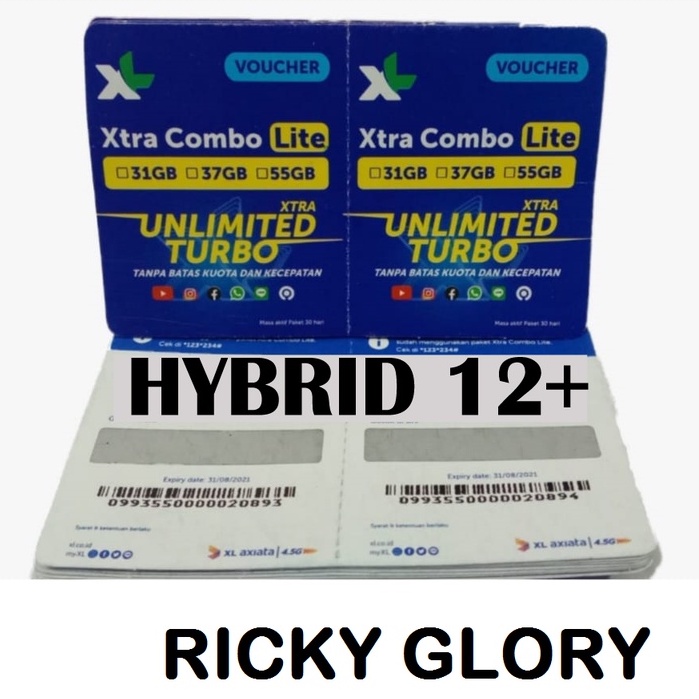 Voucher XL 31Gb kuota 31 Gb ( Hybrid 12+ )