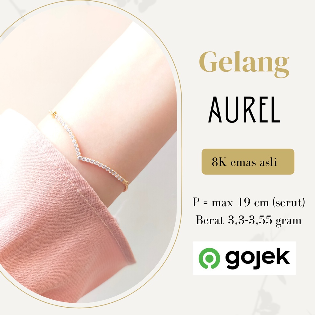Gelang Aurel Permata Artis Nagita Gelang Emas Asli Cantik Fashion 8K 375 Gelang Lotus