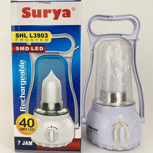 SURYA Lampu Emergency SHL 3903 frosted- Lampu Darurat Cas Ulang