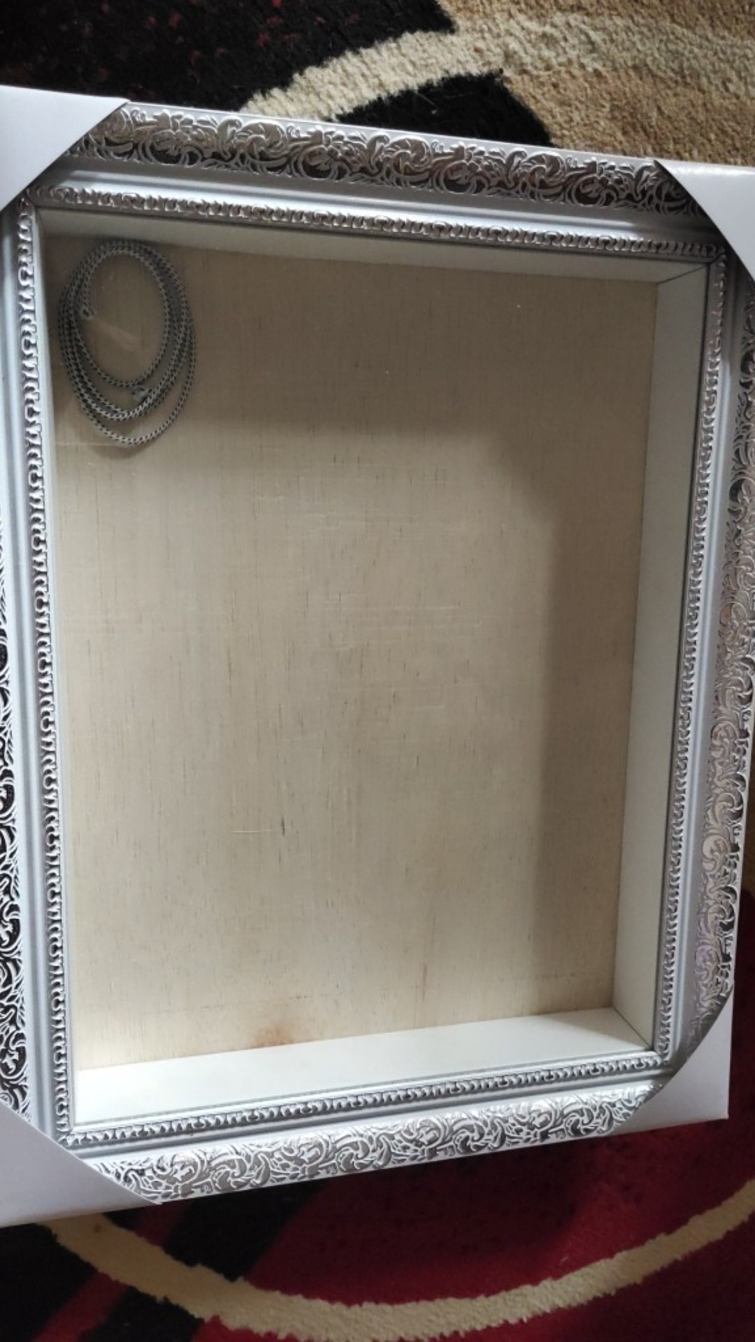 Tipe 450 Putih Silver - Pigura Mahar Ukir Putih Silver Uk. 30x40 & Uk. 35x35 - Frame Mahar