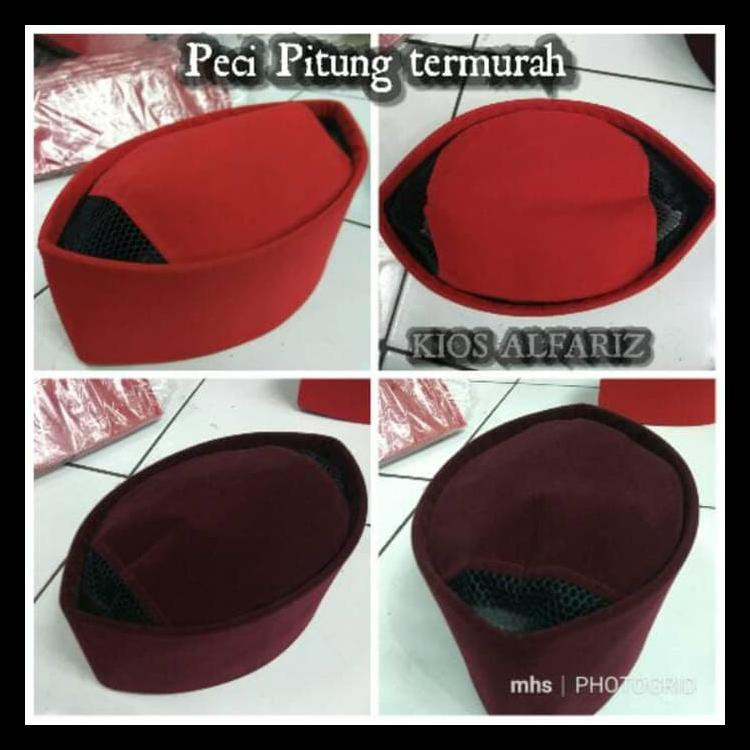 100% TERMURAH SONGKOK / KOPIAH / PECI AL ASAS / AL ANA PITUNG MERAH / PECI BLUDRU - MERAH