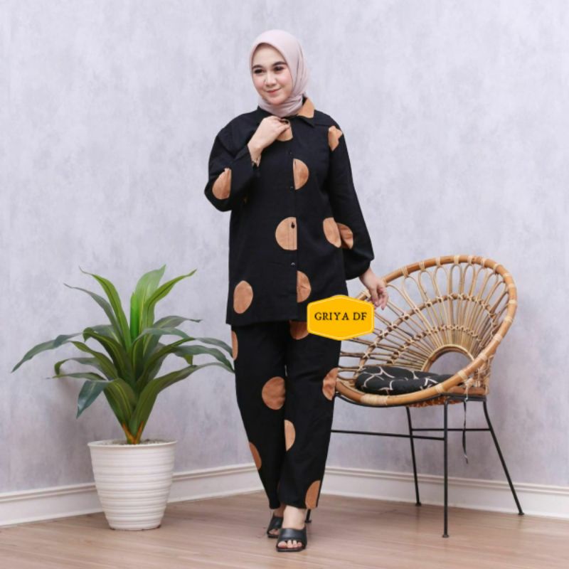 BISA COD SETELAN WANITA TERBARU RAYON PREMIUM MOTIF KANCING DEPAN BUSUI