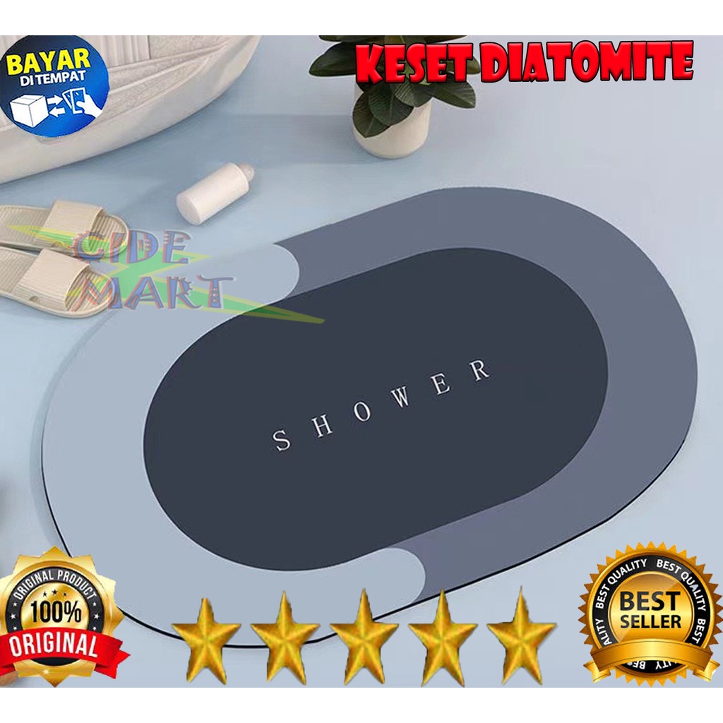 Keset Diatomite Oval Serap Air Cepat Kering Keset Kamar Mandi Anti Slip