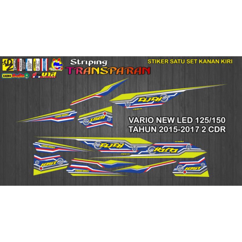 stiker transparan Lis body motor Vario 125/150 tahun 2015-2017 grafis CDR