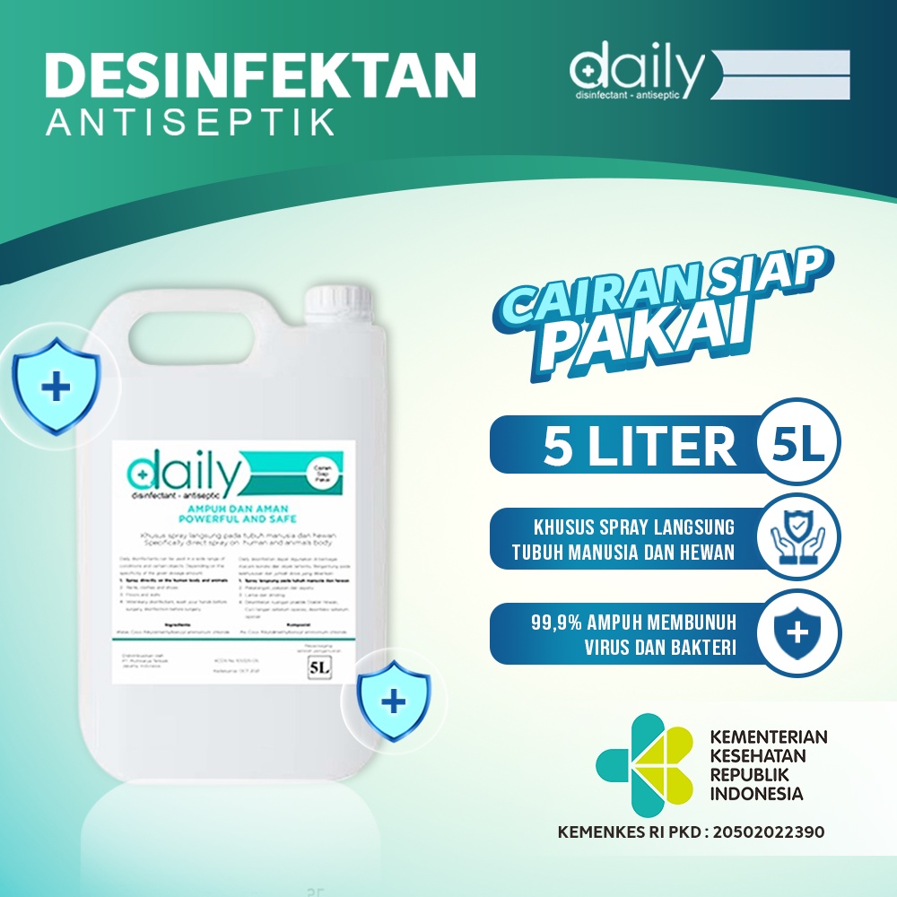 DESINFEKTAN REGULER DISINFEKTAN ANTISEPTIC ANTI BACTERIAL 5 LITER 5L - GOJEK/GRAB [INSTANT/SAMEDAY]