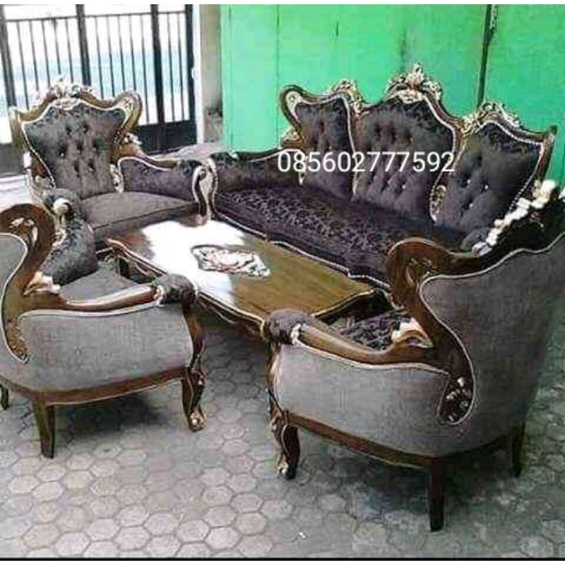 kursi romawi mawar jati ukiran jepara