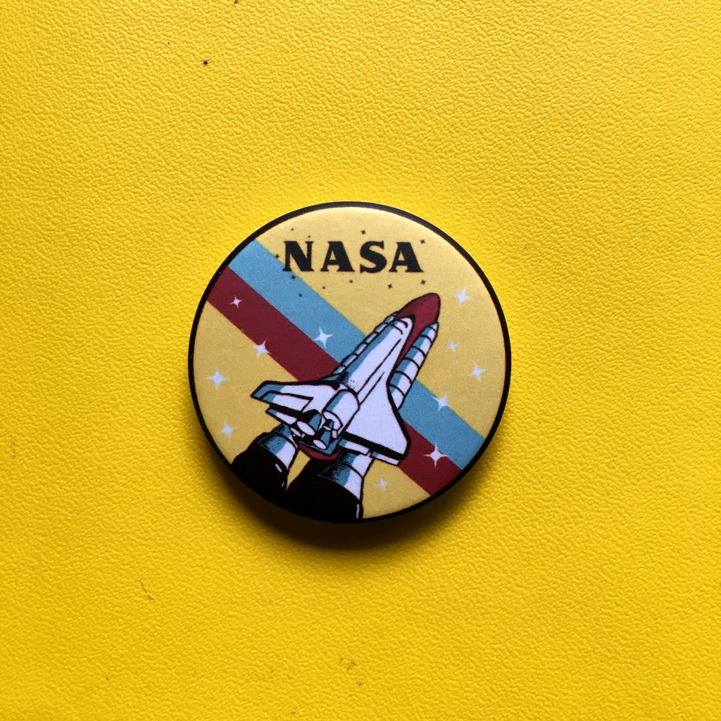 NASA Yellow Pin Button 32