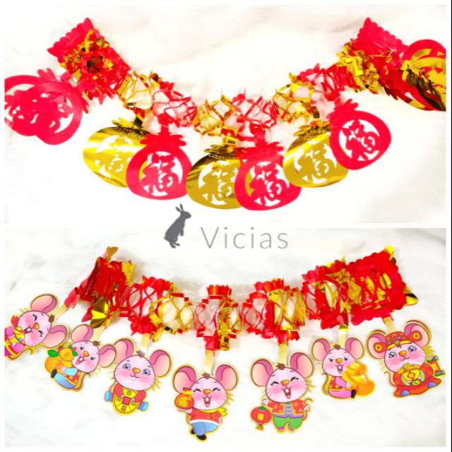 GRL 01 Garland Slinger 3D Hiasan Dekorasi Imlek Sincia GRL 01 Garland Slinger 3D Hiasan Dekorasi Imlek Sincia
