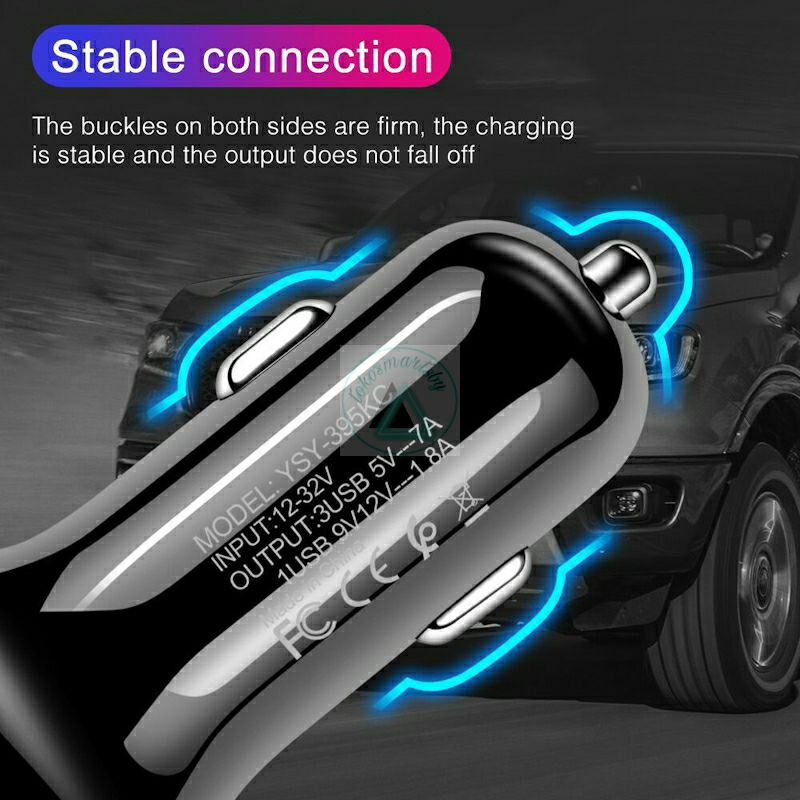 Car Charger Hp Mobil Motor 3 USB Port QC 3.0 FAST CHARGING