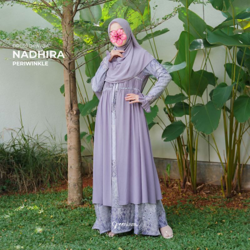 SARIMBIT MOTIF NADHIRA DRESS DEWASA (GAMIS DAN OUTER) BY GREENISM
