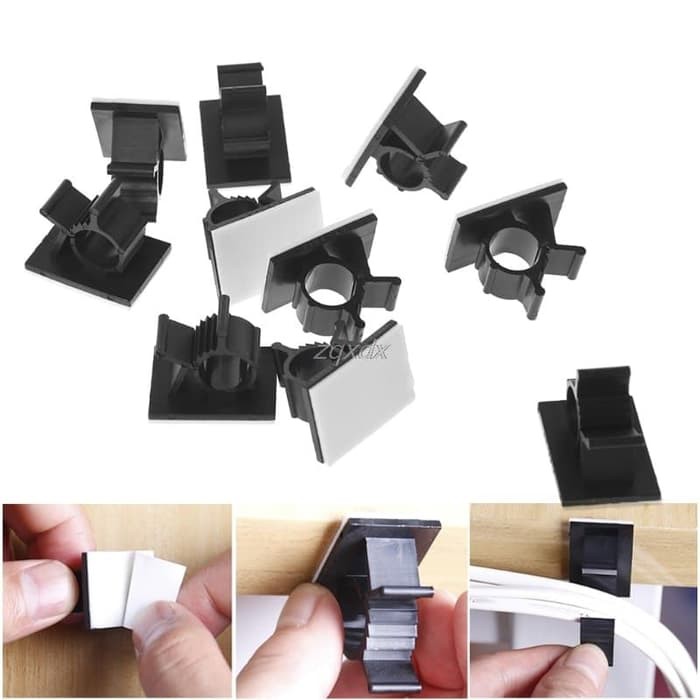 Adjustable Adhesive Cable Clips 7.9-10.3mm (10pcs)