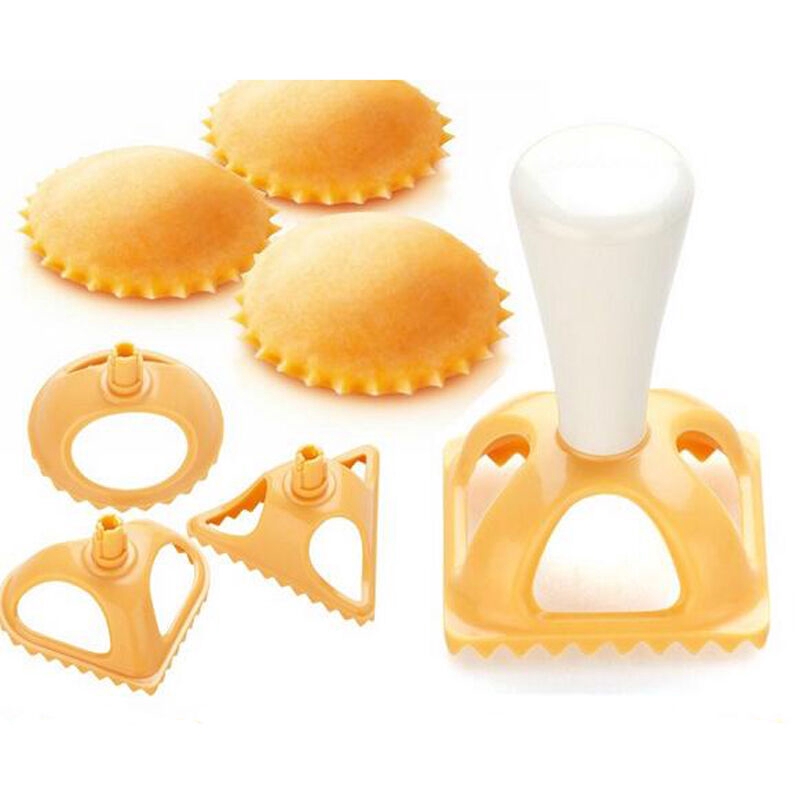 4pcs/set Dumpling Mould Dough Press Cutter Cookie Biscuit Molds DIY Ravioli Fruits Pie Pastry Mold Kitchen Baking Tool