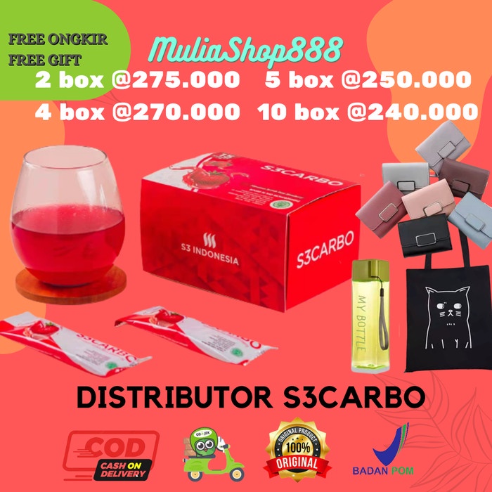 {cantikstore} S3CARBO S3 CARBO  2 BOX  Berkualitas