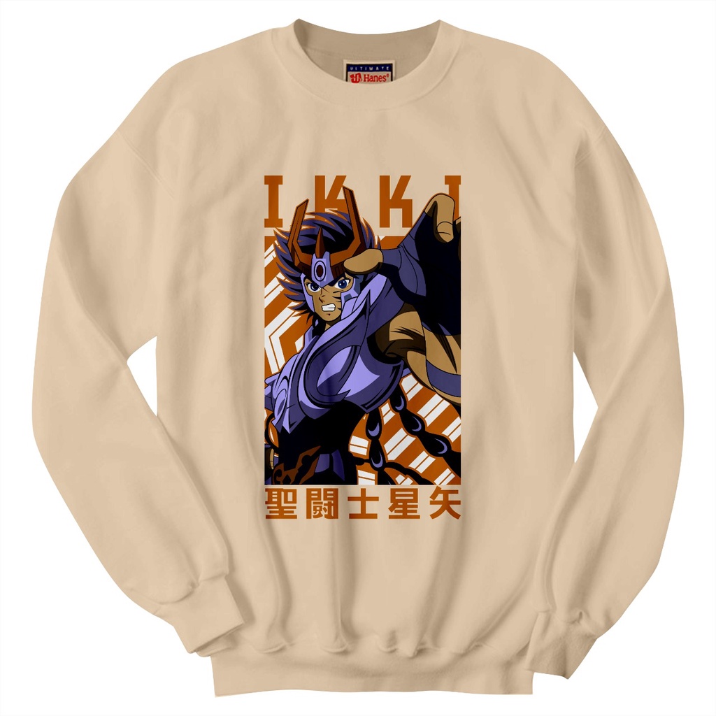 Sweater Crewneck Anime Jepang IKKI Saint Seiya / Sweater Pria Kartun Jepang Terbaru