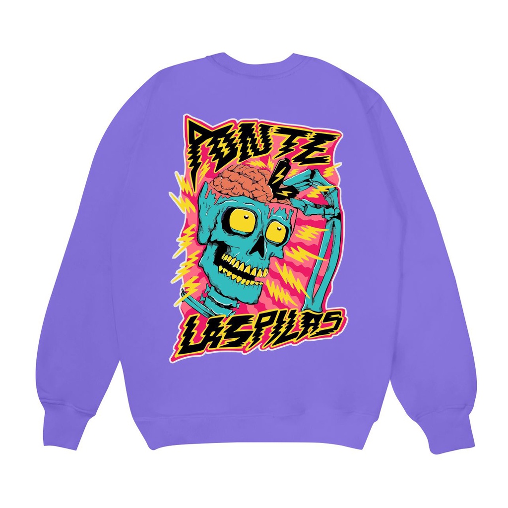 Sweater Crewneck Pria Ponte Las Pilas Sweater Sablon Depan Belakang  Size M-XXL