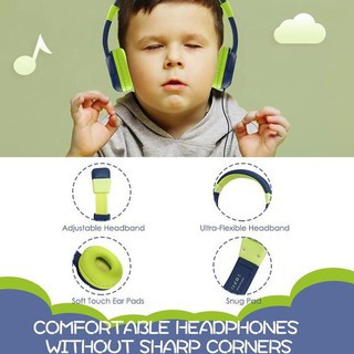 Headset ausdom wired audio aux 3.5mm stereo bass music sharing for kids K1 - Headphone anak K-1