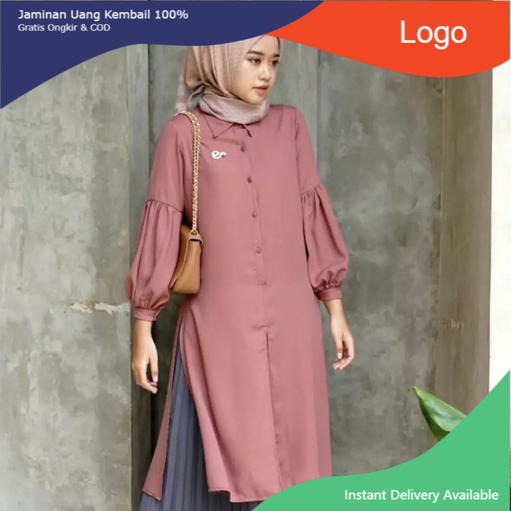 Terbaru  Dianara Tunik l Tuniq Kerja Polos Atasan Outfit Muslim Wanita Terlaris - By GDC Fashion