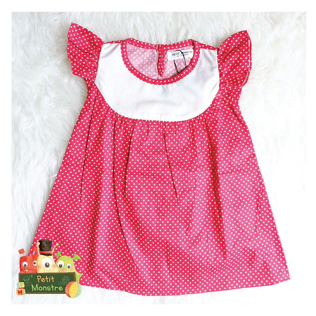 Baju Bayi Perempuan | Dress Bayi Katun Jepang Motif Polkadot