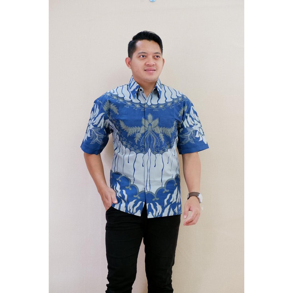 12 MOTIF BATIK PRIA TERBARU S M L XL XXL MBAJU kemeja BSO OFFICIAL ORIGINAL  PENDEK PREMIUM