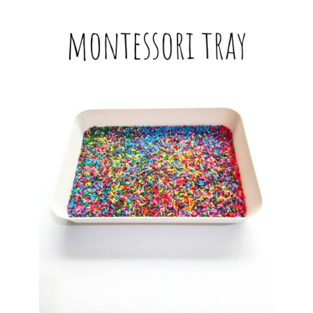Montessori tray / nampan bermain / tray untuk bermain sensori